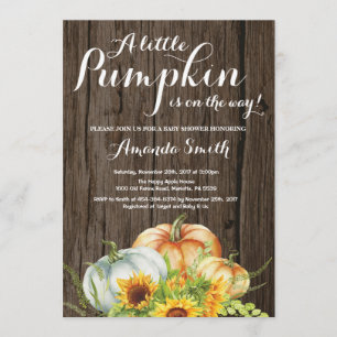 Rustic Pumpkin Fall Baby Shower Invitation