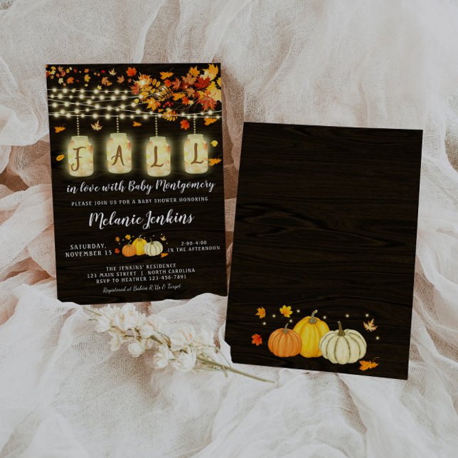 Rustic Pumpkin Fall Baby Shower Invitation (Creator Uploaded)