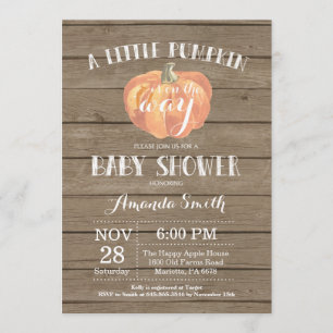 Rustic Pumpkin Fall Baby Shower Invitation Card