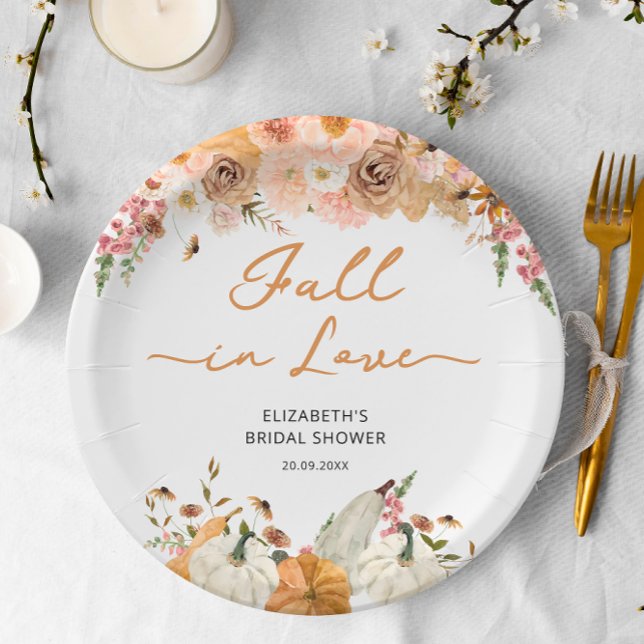 Rustic Pumpkin Fall in love Paper Plate (Creator Uploaded)
