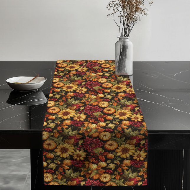 Rustic Pumpkin Floral Table Runner Seasonal Touch (Rustic Pumpkin Floral Table Runner Seasonal Touch)