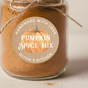 Rustic Pumpkin Handmade with Love Spice Mix Gift Classic Round Sticker