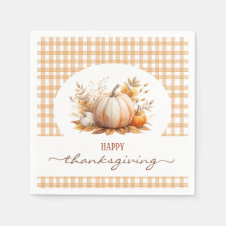 Rustic Pumpkin Happy Thanksgiving Napkin