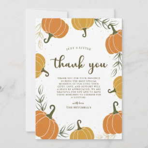 Rustic Pumpkin & Leaves Any Event  Thank You Card
