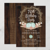 Rustic Pumpkin Pampas Wreath 70th Birthday Party I