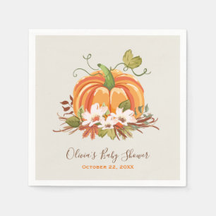 Rustic Pumpkin Paper Napkin Fall Baby shower