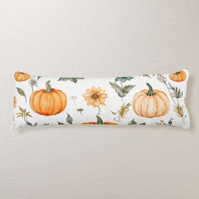 Rustic Pumpkin Pattern Body Pillow (Front)
