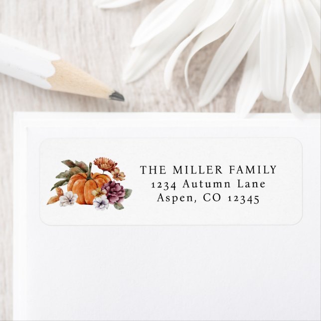 Rustic Pumpkin Return Address Label (Insitu)