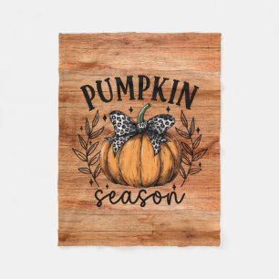Rustic Pumpkin Season Fall Cozy Fleece Blanket