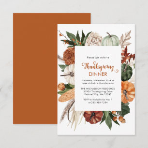 Rustic Pumpkin Thanksgiving Dinner Card