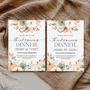 Rustic Pumpkin Thanksgiving Dinner Invitation
