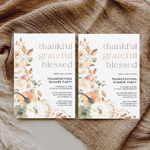 Rustic Pumpkin Thanksgiving Dinner Invitation