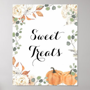Rustic pumpkin watercolor Sweet Treats sign