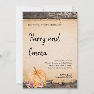 Rustic Pumpkin Wedding Invitation