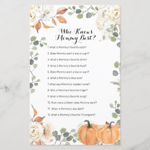 Rustic pumpkin Who Knows Mommy Best Game