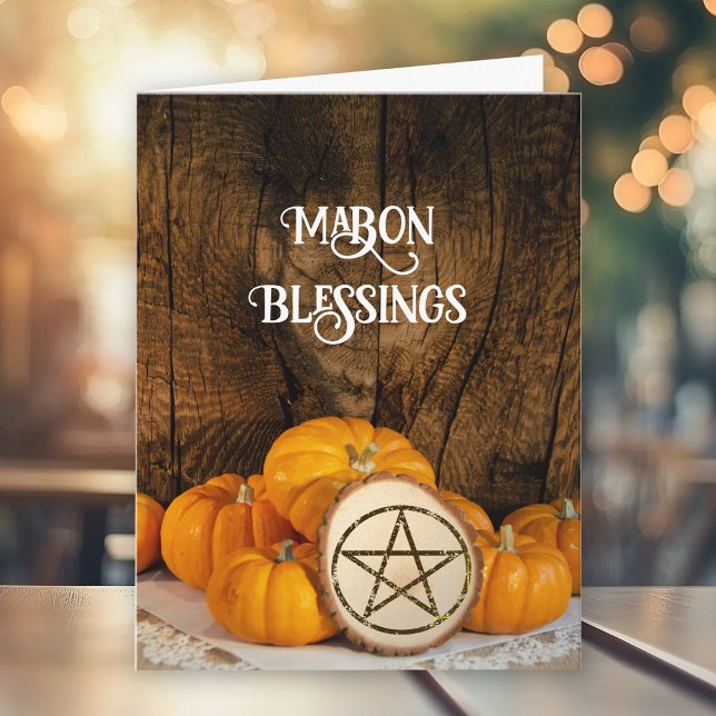 Rustic Pumpkins Autumn Equinox Mabon Blessings Card (Creator Uploaded)