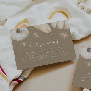 Rustic Pumpkins Fall Baby Shower Book Request Enclosure Card