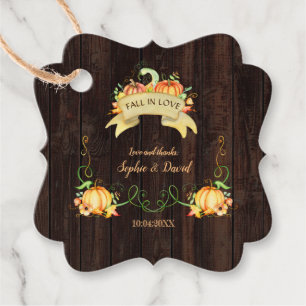Rustic Pumpkins Old Barn Fall In Love Wedding Favour Tags
