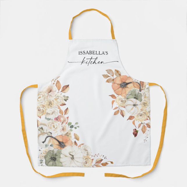 Rustic Pumpkins Thanksgiving All-Over Print Apron (Front)