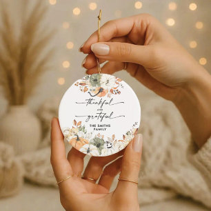 Rustic Pumpkins Thanksgiving Dinner Ornament