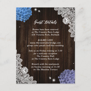 Rustic Purple and Blue Floral Enclosure Card