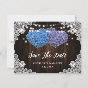 Rustic Purple and Blue Floral Wedding Save The Date