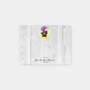 Rustic Purple and Yellow Pansy Personalized Notes