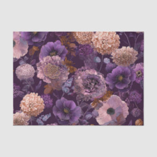Rustic Purple Botanical Bold Vintage Boho Floral Tissue Paper