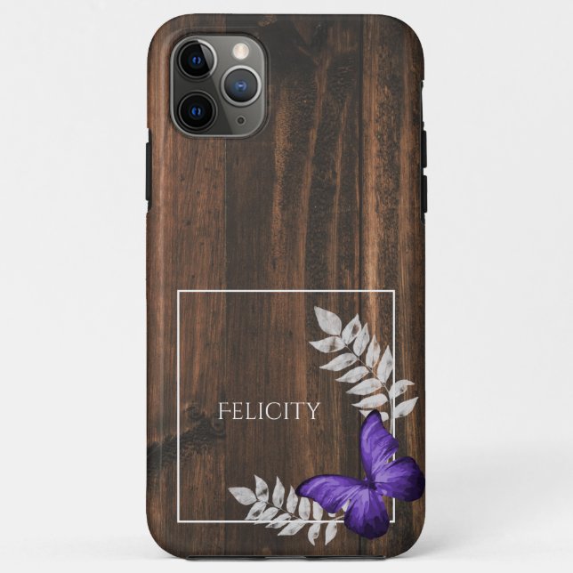 Rustic Purple Butterfly Case-Mate iPhone Case (Back)