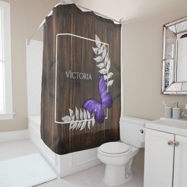 Rustic Purple Butterfly Personalized (In Situ)