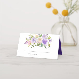 Rustic Purple Floral Wedding Place Card