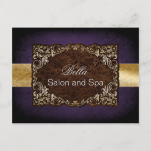 rustic purple gold business ThankYou Cards