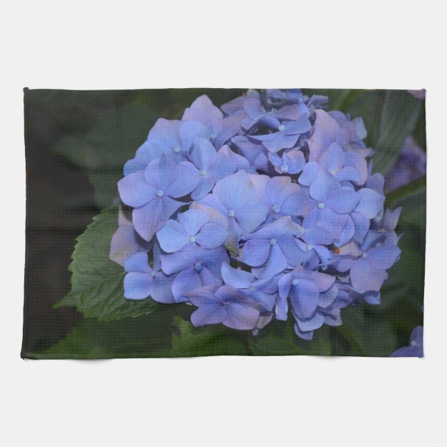 Rustic Purple Hydrangea macrophylla   Kitchen Towel (Horizontal)