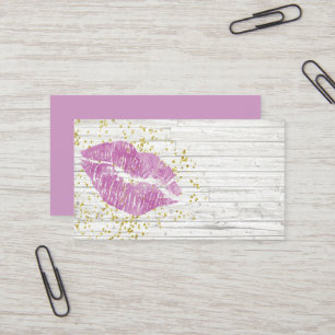 Rustic Purple Lips Business Card Template