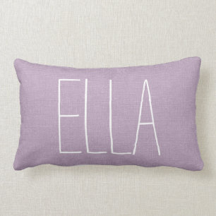 Rustic Purple Name Monogram Lumbar Pillow