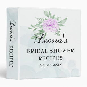Rustic Purple Rose Eucalyptus Bridal Shower Recipe Binder
