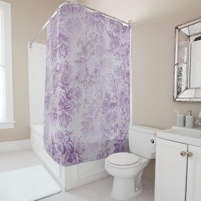 rustic purple, shabby chic,pale lavender florals, (In Situ)