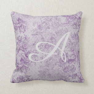 rustic purple, shabby chic,pale lavender florals, throw pillow