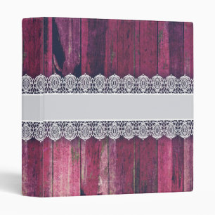Rustic Purple Wood with Lace – Shabby Chic Style Binder