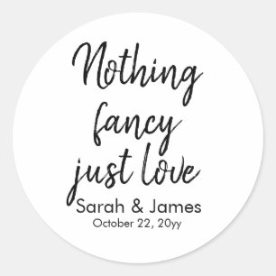 Rustic Quote Custom Wedding Favour for Reception Classic Round Sticker