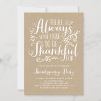 Rustic Quote Faux Kraft Paper Thanksgiving Party