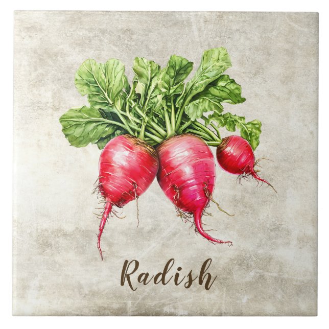 Rustic Radish Faux Ceramic Tile (Front)
