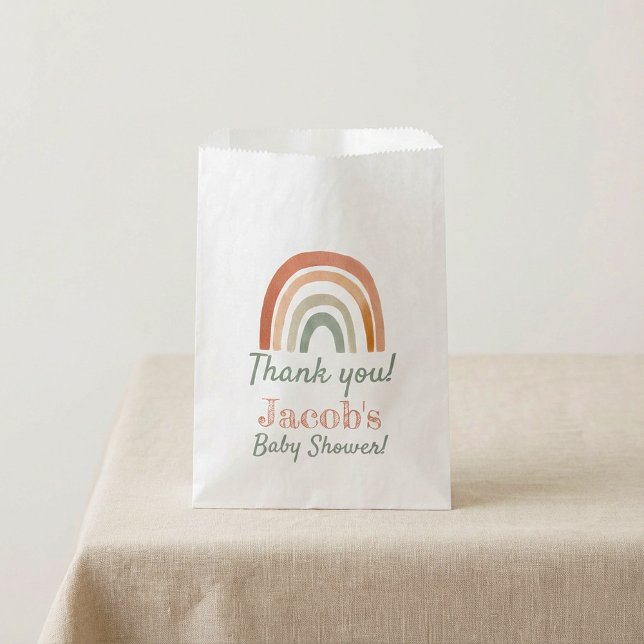 Rustic rainbow baby shower thank you favour bag (Rustic rainbow baby shower thank you favor bag.)