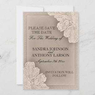 Rustic Raised Floral Wedding Save The Date