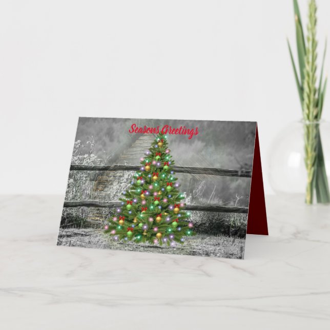 Rustic Ranch Christmas Holiday Card (Front)