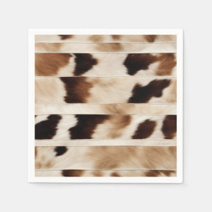 Rustic Ranch Farm Cow Hide Country Western Party  Napkin