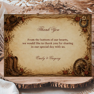 Rustic Ranch Gratitude Thank You Card