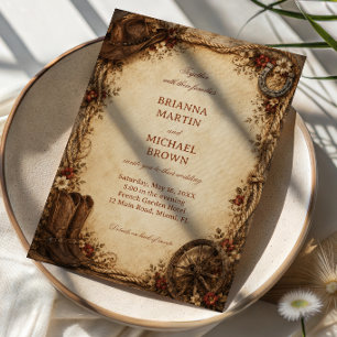 Rustic Ranch Heritage Western Invitation