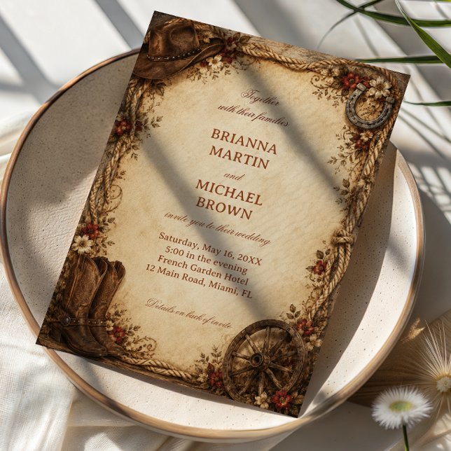 Rustic Ranch Heritage Western Invitation (Creator Uploaded)