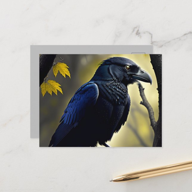 Rustic Raven - Natures Guardian Postcard (Front/Back In Situ)